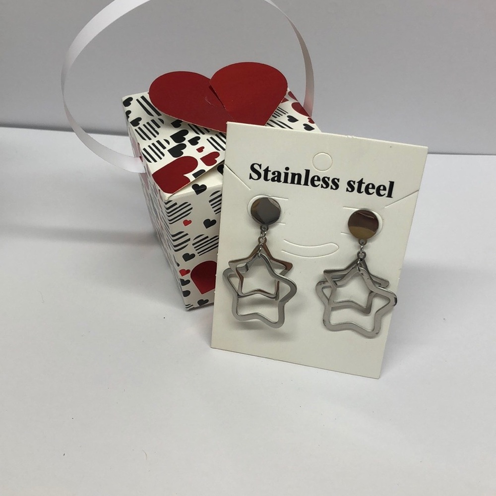 ♥️Doble stars Earring-Stainles Steel with gift box